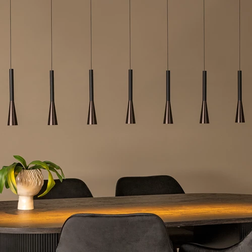 Lucide JOAKIM - Pendant light - LED Dim. - CCT - 7x6,2W 2700K/4000K - Coffee | Premium - atmosphere 1